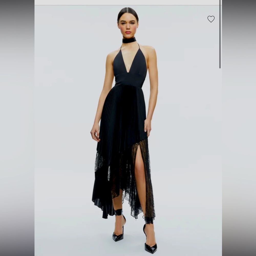 NWT Alice + Olivia Hannah Halter Asymmetrical Dress